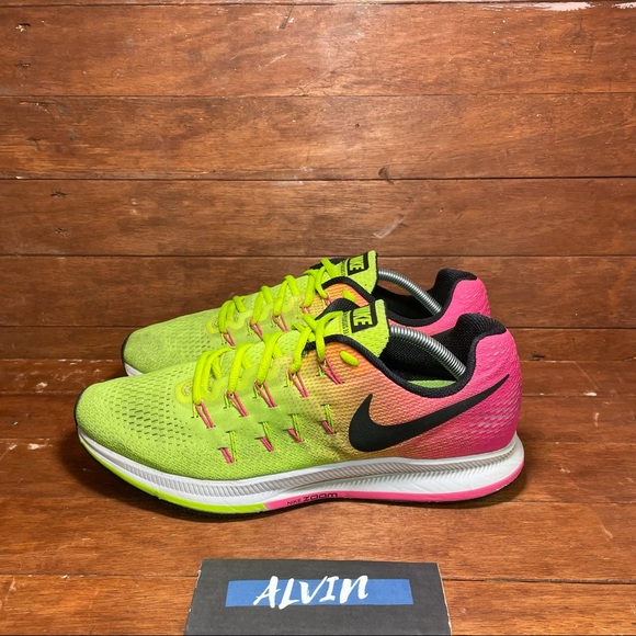 nike zoom pegasus 33 pink yellow